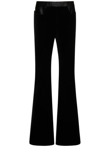 Cotton Velvet Low Rise Flared Pants - TOM FORD - Modalova