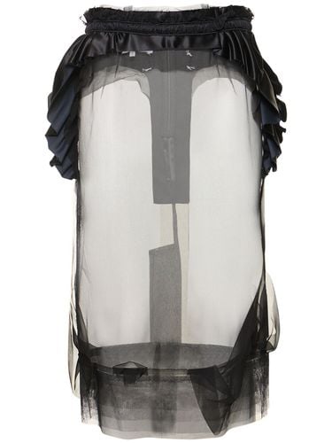 Gonna Midi In Tulle Con Ruches - MAISON MARGIELA - Modalova