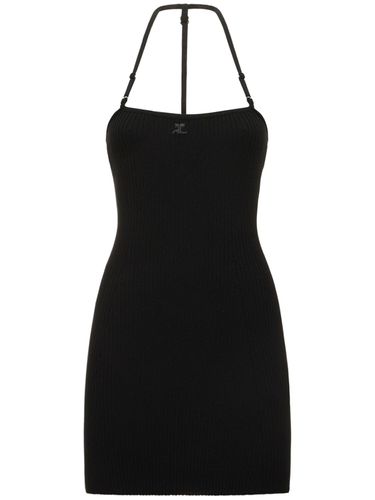 Strap Rib Knit Mini Dress - COURREGES - Modalova