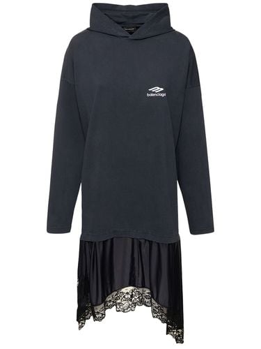 Hooded Hybrid Cotton Dress - BALENCIAGA - Modalova