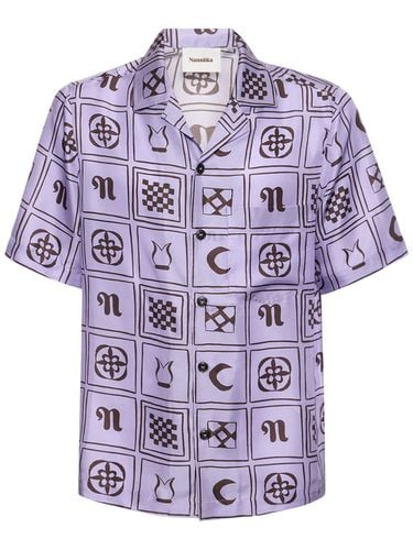 Camisa Bowling De Sarga De Seda Con Manga Corta - NANUSHKA - Modalova