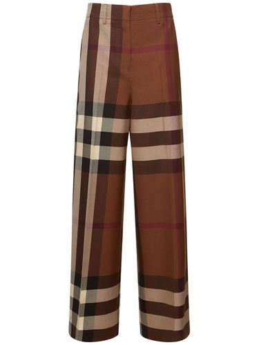 Divya Check Print Wide Pants - BURBERRY - Modalova