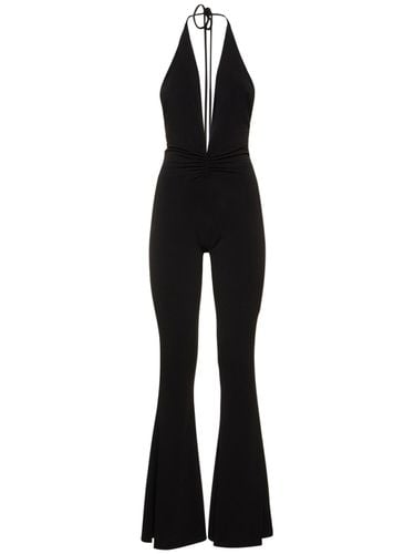 Madonna Halter Neck Maxi Flared Jumpsuit - THE ANDAMANE - Modalova