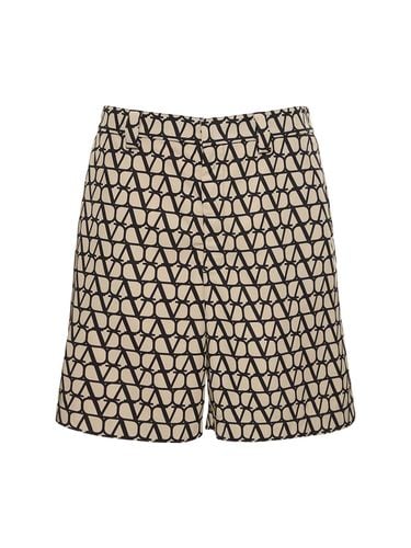 Toile Iconographe Nylon Bermuda Shorts - VALENTINO - Modalova