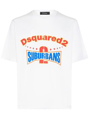 Camiseta De Algodón Con Logo Estampado - DSQUARED2 - Modalova