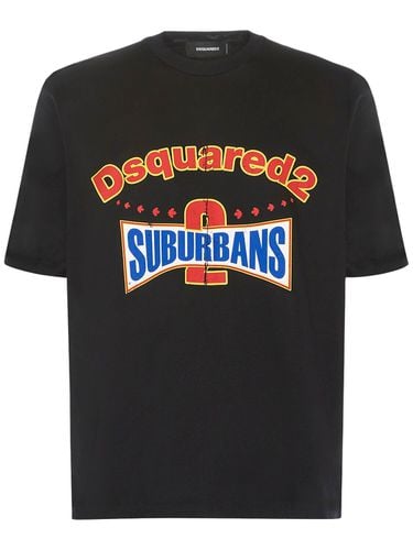 Camiseta De Algodón Con Logo Estampado - DSQUARED2 - Modalova