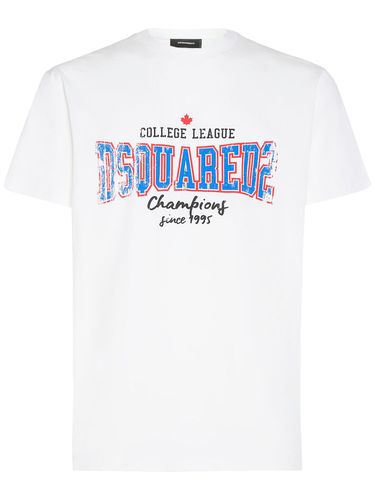 Camiseta De Algodón Con Logo Estampado - DSQUARED2 - Modalova