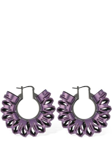 Ila Leather Hoop Earrings - SO-LE STUDIO - Modalova