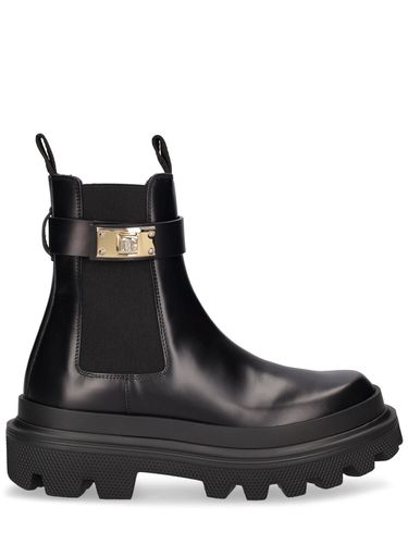 Mm Hohe Stiefeletten Aus Leder - DOLCE & GABBANA - Modalova