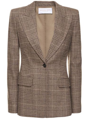 Georgina Single Breasted Flannel Jacket - MICHAEL KORS COLLECTION - Modalova