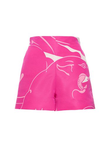 Shorts Aus Faille Mit Druck Und Hohem Bund - VALENTINO - Modalova