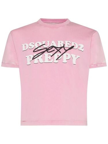 T-shirt Aus Baumwolljersey Mit Druck „preppy“ - DSQUARED2 - Modalova