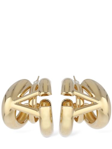 V Logo Signature Hoop Earrings - VALENTINO GARAVANI - Modalova