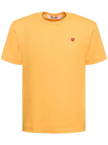 Red Emblem Cotton T-shirt - COMME DES GARÇONS PLAY - Modalova