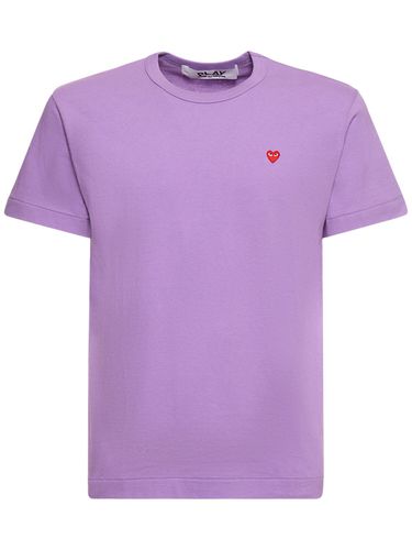 Red Emblem Cotton T-shirt - COMME DES GARÇONS PLAY - Modalova