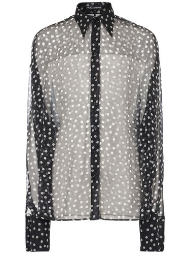 Polka Dotted Chiffon Shirt - DOLCE & GABBANA - Modalova