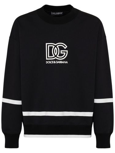 Sudadera De Jersey De Algodón Con Logo - DOLCE & GABBANA - Modalova