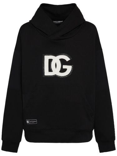 Sudadera De Jersey De Algodón Con Logo Y Capucha - DOLCE & GABBANA - Modalova