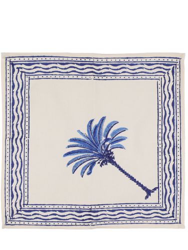 Set Of 4 Handprinted Cotton Napkins - LES OTTOMANS - Modalova