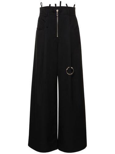 Gabardine Pence Zip-up Wide Pants - THE ATTICO - Modalova