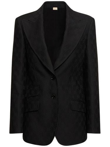 Gg Jacquard Dry Wool Blazer - GUCCI - Modalova