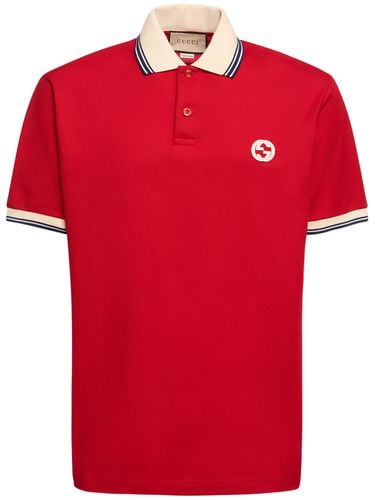 Camiseta Polo De Algodón Piqué Stretch - GUCCI - Modalova