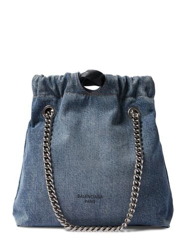 Bolso Tote Pequeño Crush De Denim - BALENCIAGA - Modalova