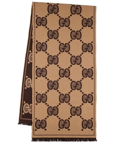 Schal Aus Lurex/wolljacquard "gg" - GUCCI - Modalova