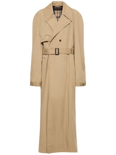 Deconstructed Maxi Cotton Trench Coat - BALENCIAGA - Modalova