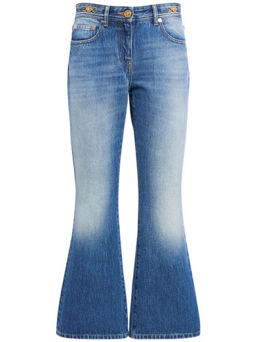 Denim Flared Jeans - VERSACE - Modalova