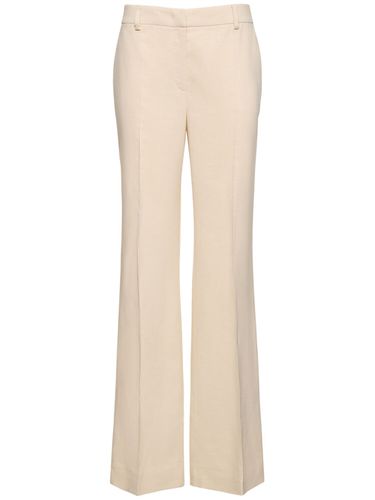 Viscose & Linen Twill Flared Pants - ALBERTA FERRETTI - Modalova