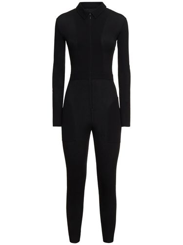 Zipped Jersey Jumpsuit W/ Shirt Collar - YOHJI YAMAMOTO - Modalova