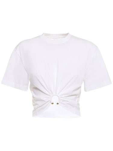 Logo Cotton Crop T-shirt W/ Ring - RABANNE - Modalova