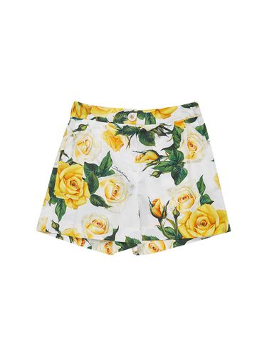 Shorts De Algodón Con Estampado Floral - DOLCE & GABBANA - Modalova