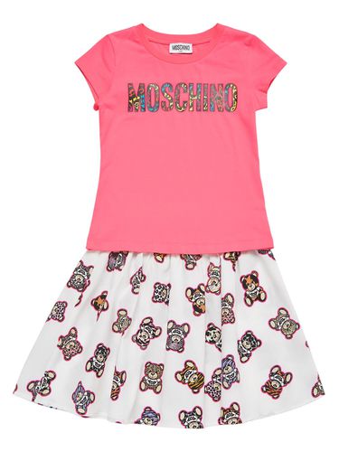 Camiseta Y Falda De Jersey De Algodón - MOSCHINO - Modalova