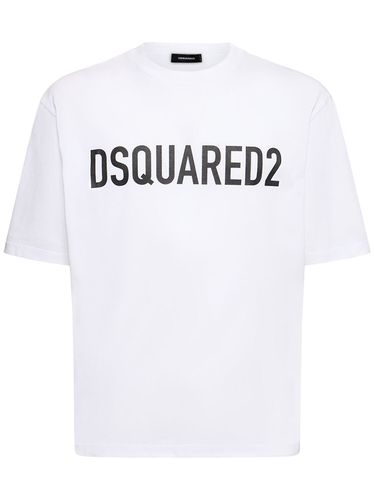 Loose Fit Printed Cotton T-shirt - DSQUARED2 - Modalova