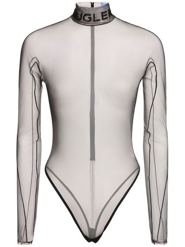 Transparenter Body Aus Tüll Rollkragen - MUGLER - Modalova