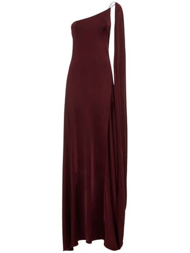 Viscose Satin One Shoulder Cape Dress - STELLA MCCARTNEY - Modalova