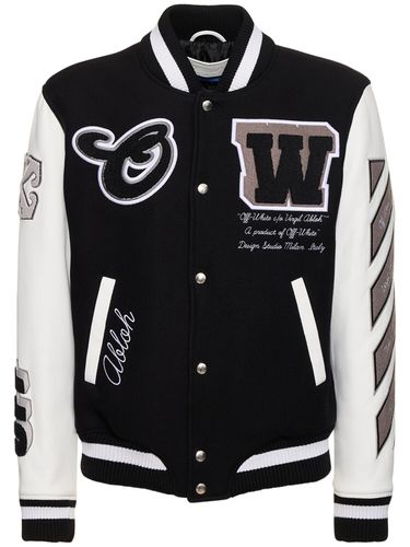 Chaqueta Varsity De Lana - OFF-WHITE - Modalova