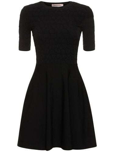 Langarm-minikleid Aus Strick Mit Logo - VALENTINO - Modalova