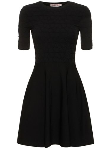 Vestido Corto De Punto Con Manga Corta - VALENTINO - Modalova