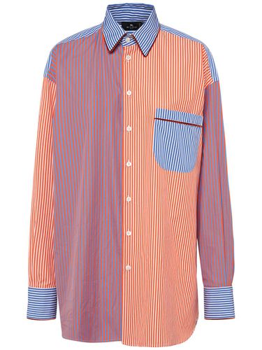 Camisa De Popelina De Algodón A Rayas - ETRO - Modalova