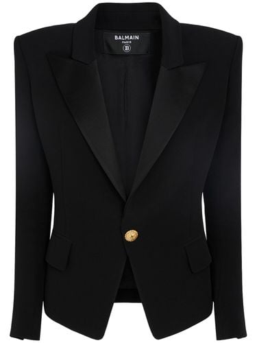 Viscose Crepe Jacket W/ Satin Lapel - BALMAIN - Modalova