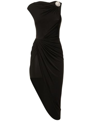 Ruched Mesh Mini Dress W/ Embellishments - DAVID KOMA - Modalova