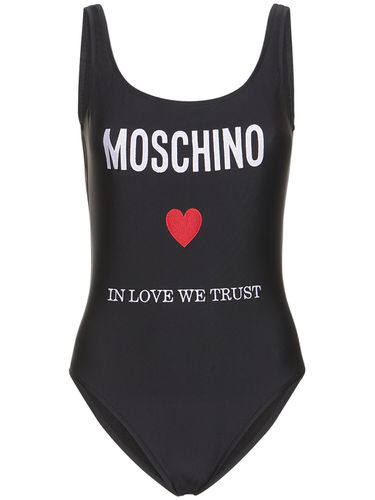 Bañador Entero De Lycra Con Logo - MOSCHINO - Modalova