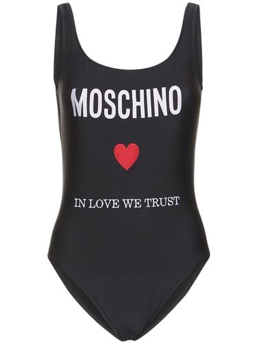 Costume Intero In Lycra Con Logo - MOSCHINO - Modalova