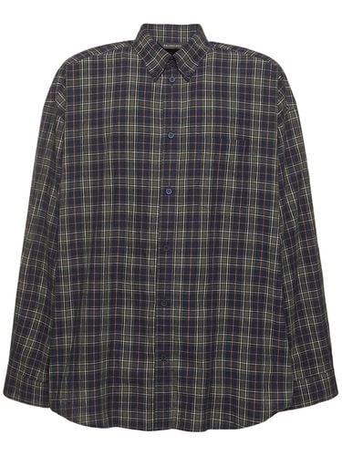 Light Check Cotton Shirt - BALENCIAGA - Modalova