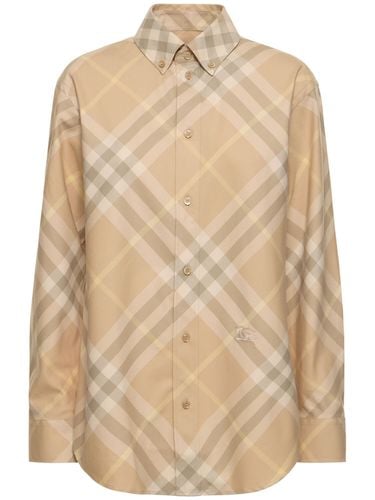 Check Cotton Knit Shirt - BURBERRY - Modalova