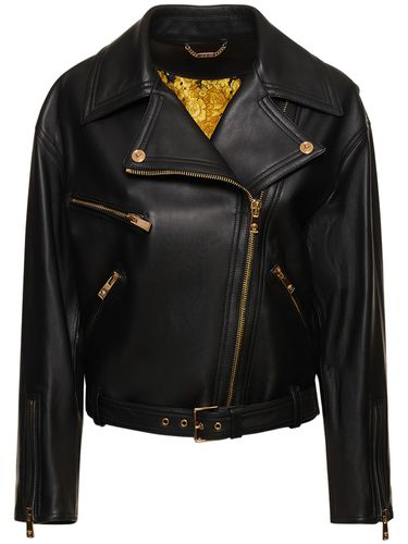 Chaqueta Biker De Piel - VERSACE - Modalova