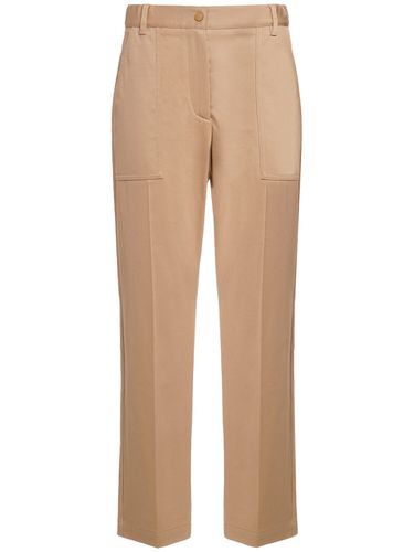 Pantalones De Gabardina De Algodón - MONCLER - Modalova